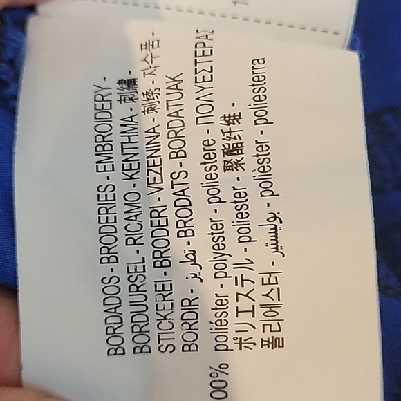 ZARA royal blue embroidered tiered mini dress - Picture 6 of 7